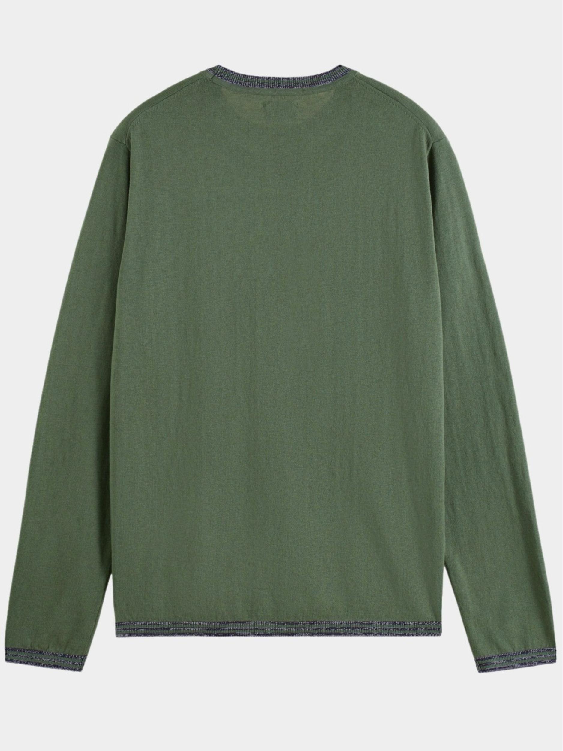 Scotch & Soda Pullover Groen Cottonn/wool blend lightweight 171733/0115