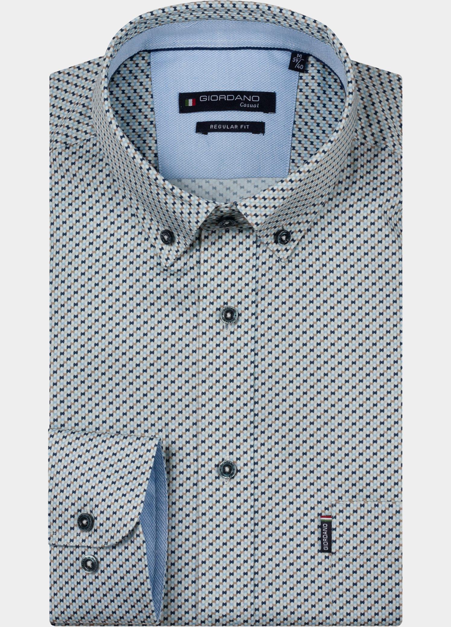 Giordano Overhemd heren Blauw Ivy Long Sleeve Button Down S 617026/60