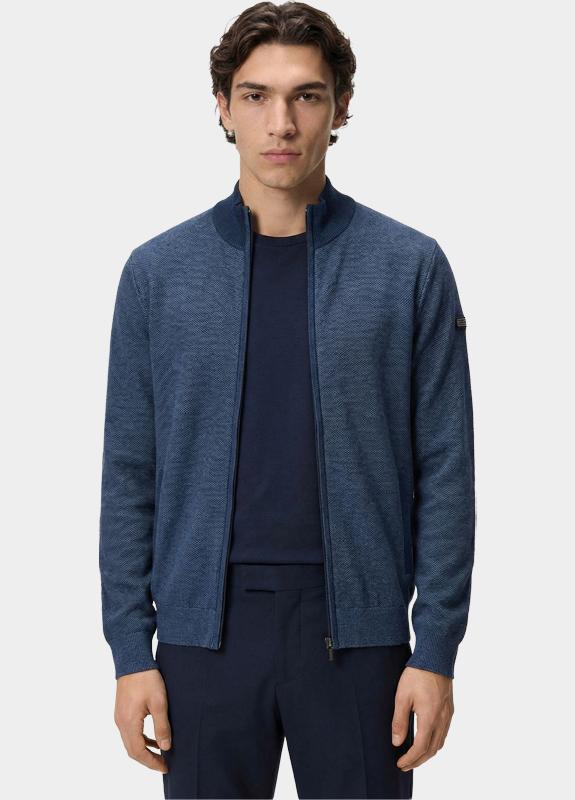 Baileys Vest heren Blauw Cardigan Zip  2-tone Jacquard 612050/69