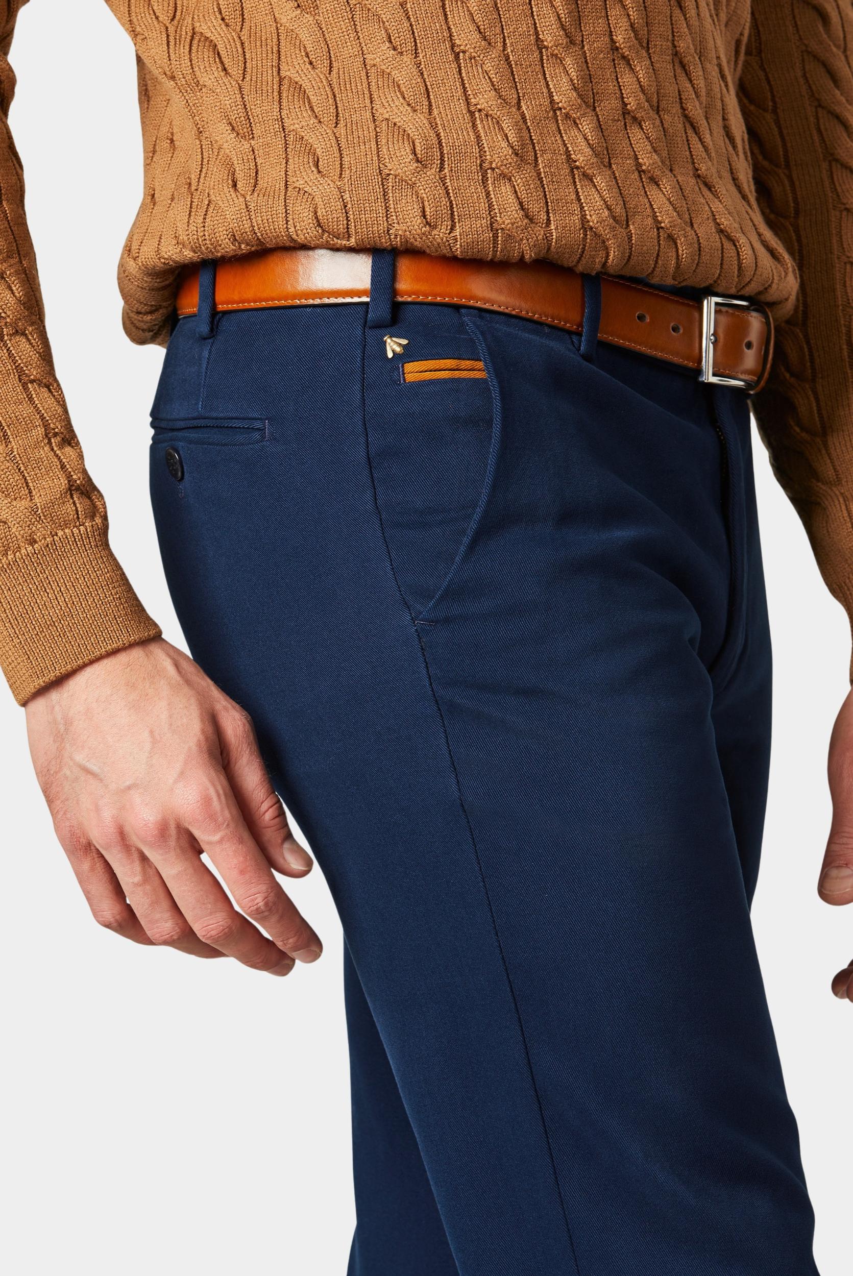 Meyer Katoenen Broek Blauw BONN Art.2-8572 1022857200/18