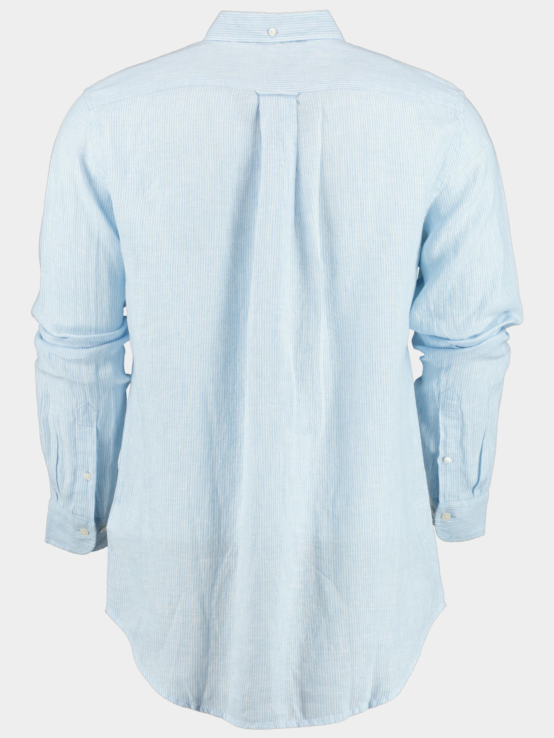 Gant Casual hemd lange mouw Blauw Reg Linen Stripe Shirt 3230081/468