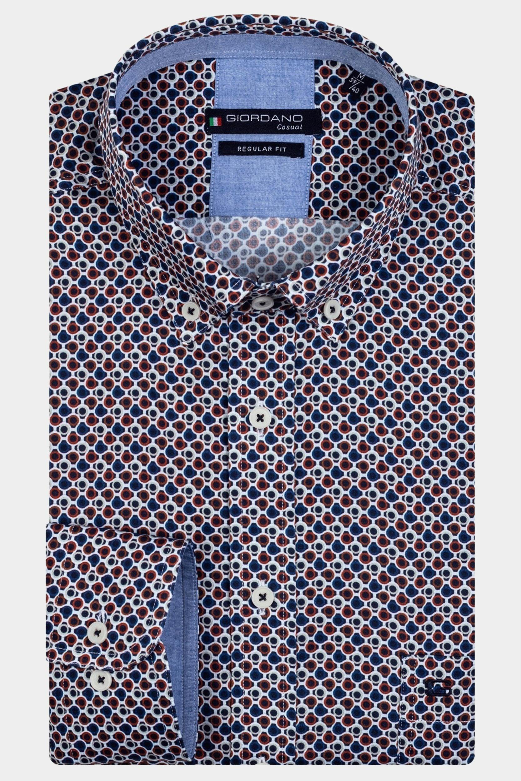 Giordano Casual hemd lange mouw Rood Ivy 227018 30