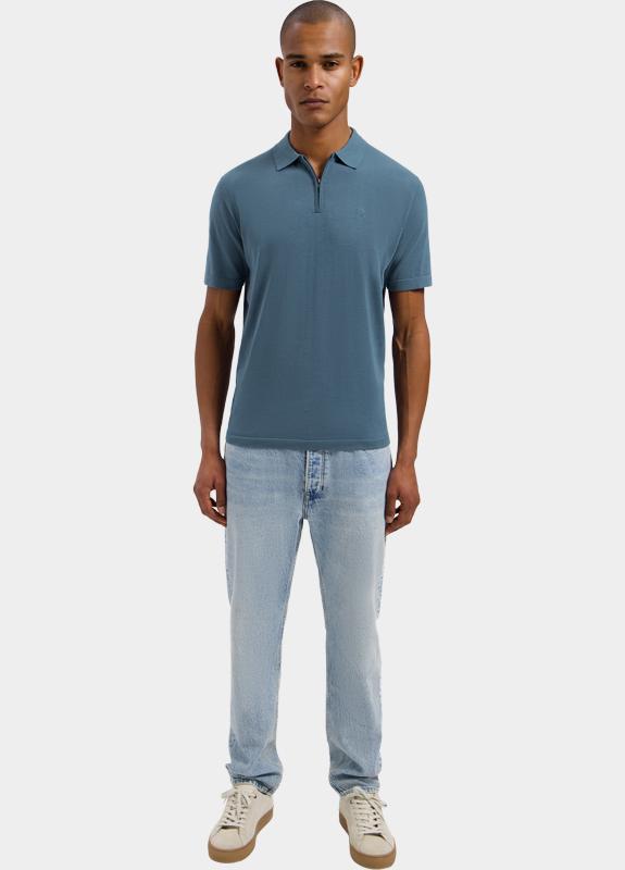 Dstrezzed Polo heren Blauw DS_Dorian Zip Polo 420062/621