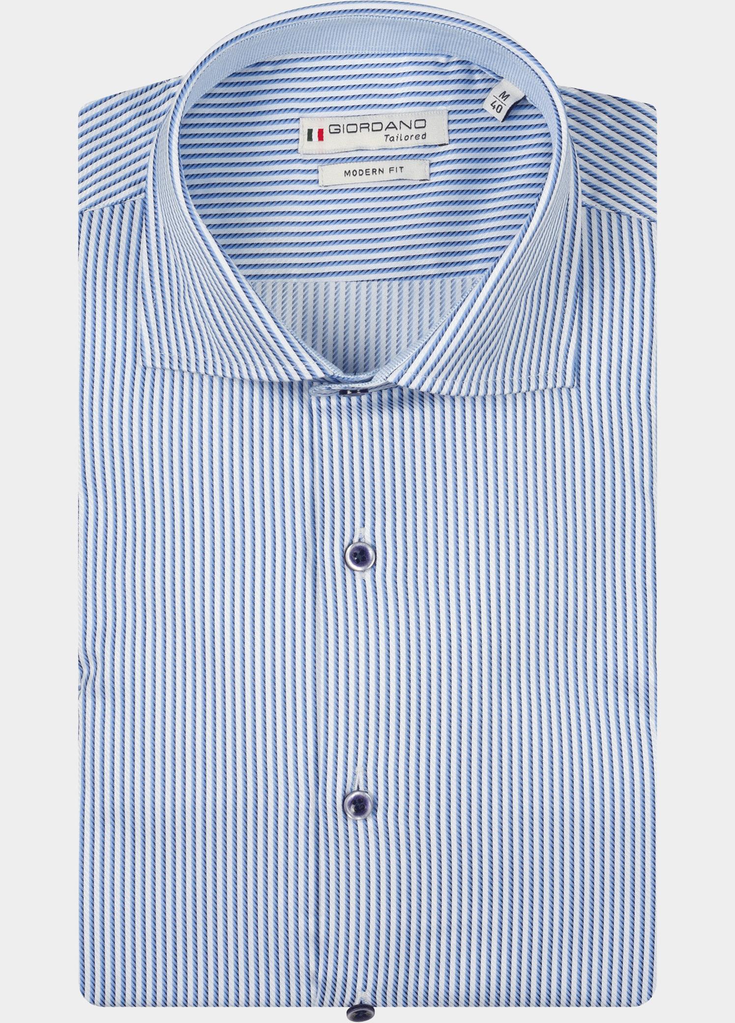 Giordano Overhemd heren Blauw Locarno Long Sleeve Semi Cuta 617840/61