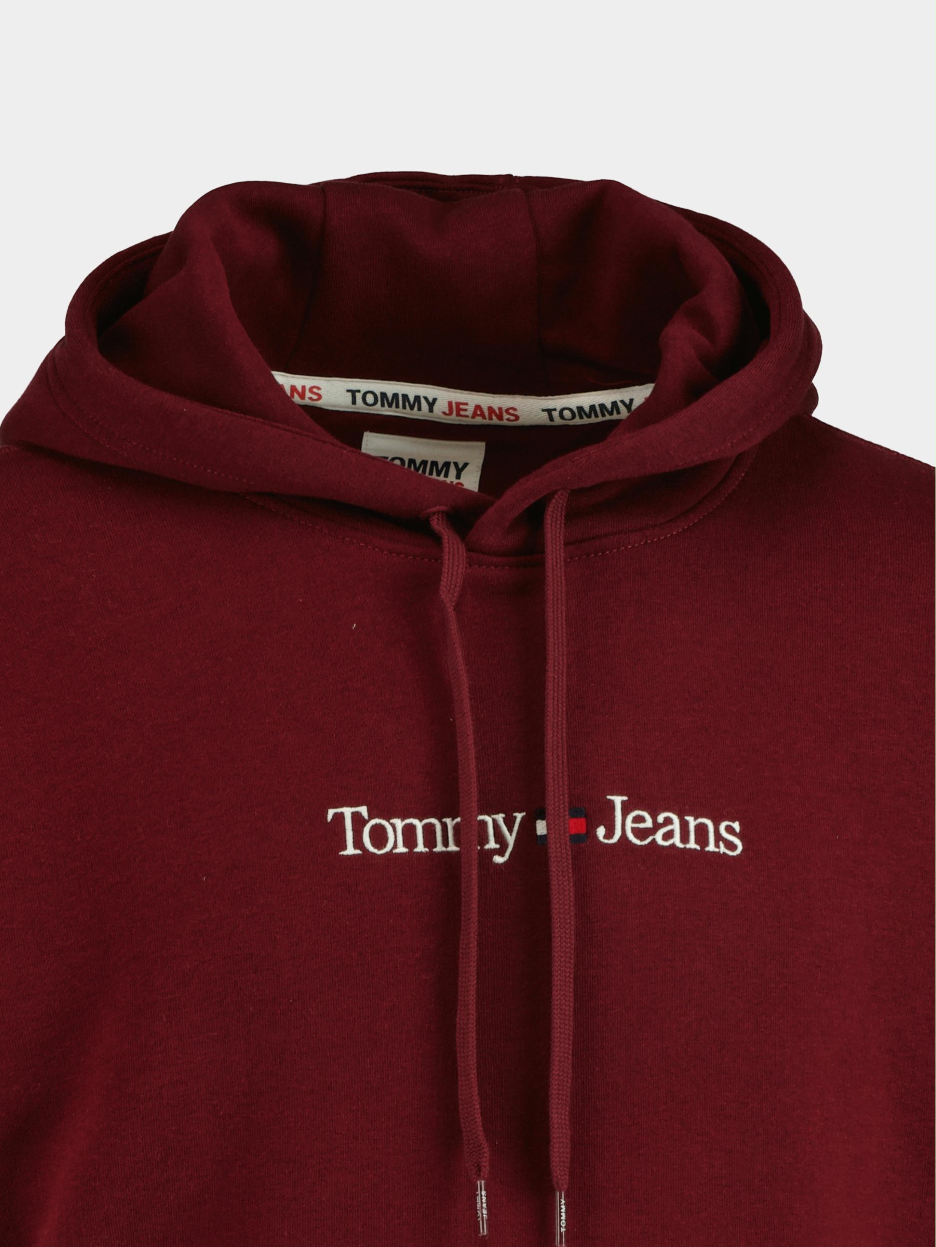 Tommy Jeans Sweater Rood TJM reg linear hoodie DM0DM15013/VLP