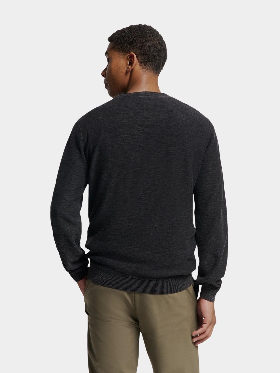 No Excess Pullover Zwart Pullover Crewneck Garment Dye N2101/020