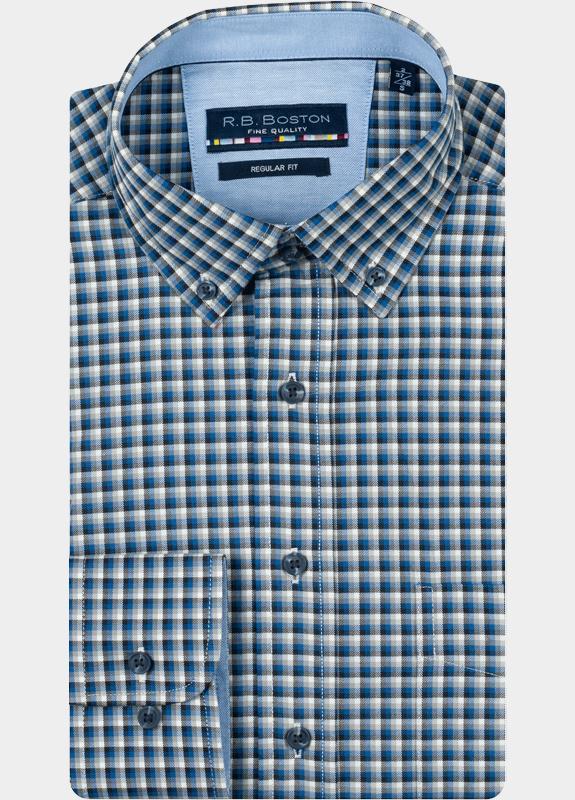 R.B. Boston Casual hemd lange mouw Blauw Franklin LS Button Down 527670/64