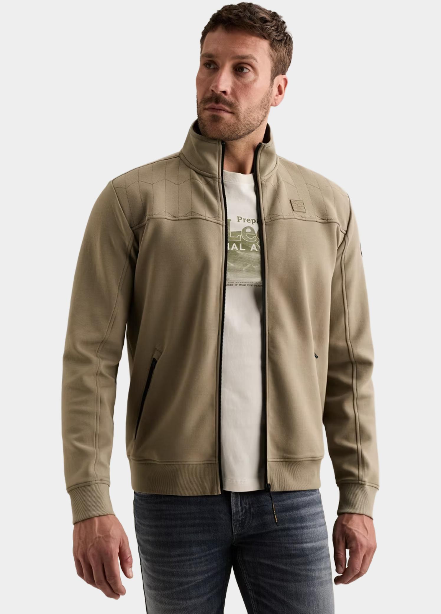 PME Legend sweatvest heren Beige Zip jacket interlock sweat PSW2608437/6485