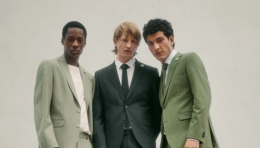 Groene trouwpakken in verschillende tinten voor heren