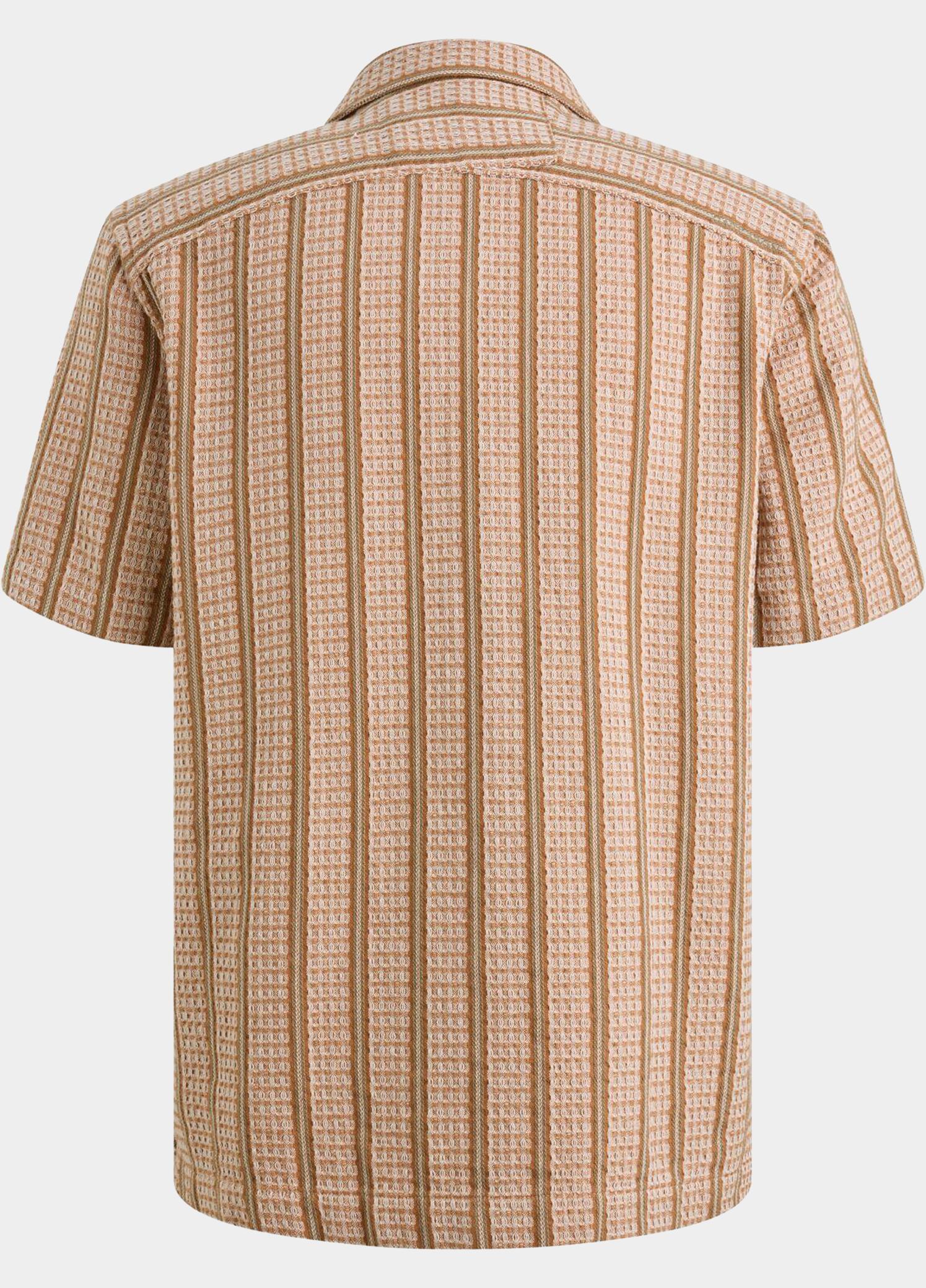 Cast Iron overhemd korte mouw heren Bruin Short Sleeve Shirt Yarn dye s CSIS2606292/8136