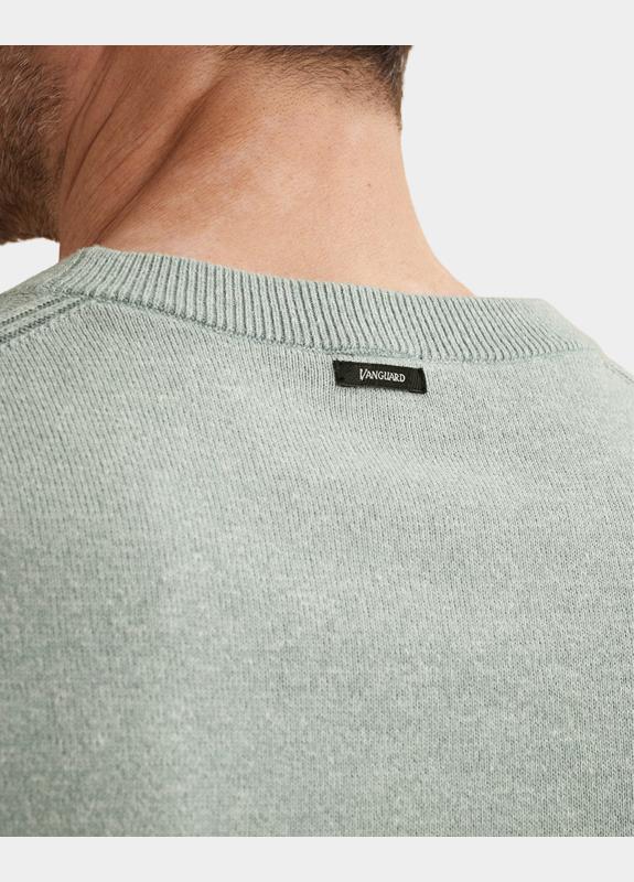 Vanguard Pullover Blauw Crewneck cotton linen blend VKW2602300/5144