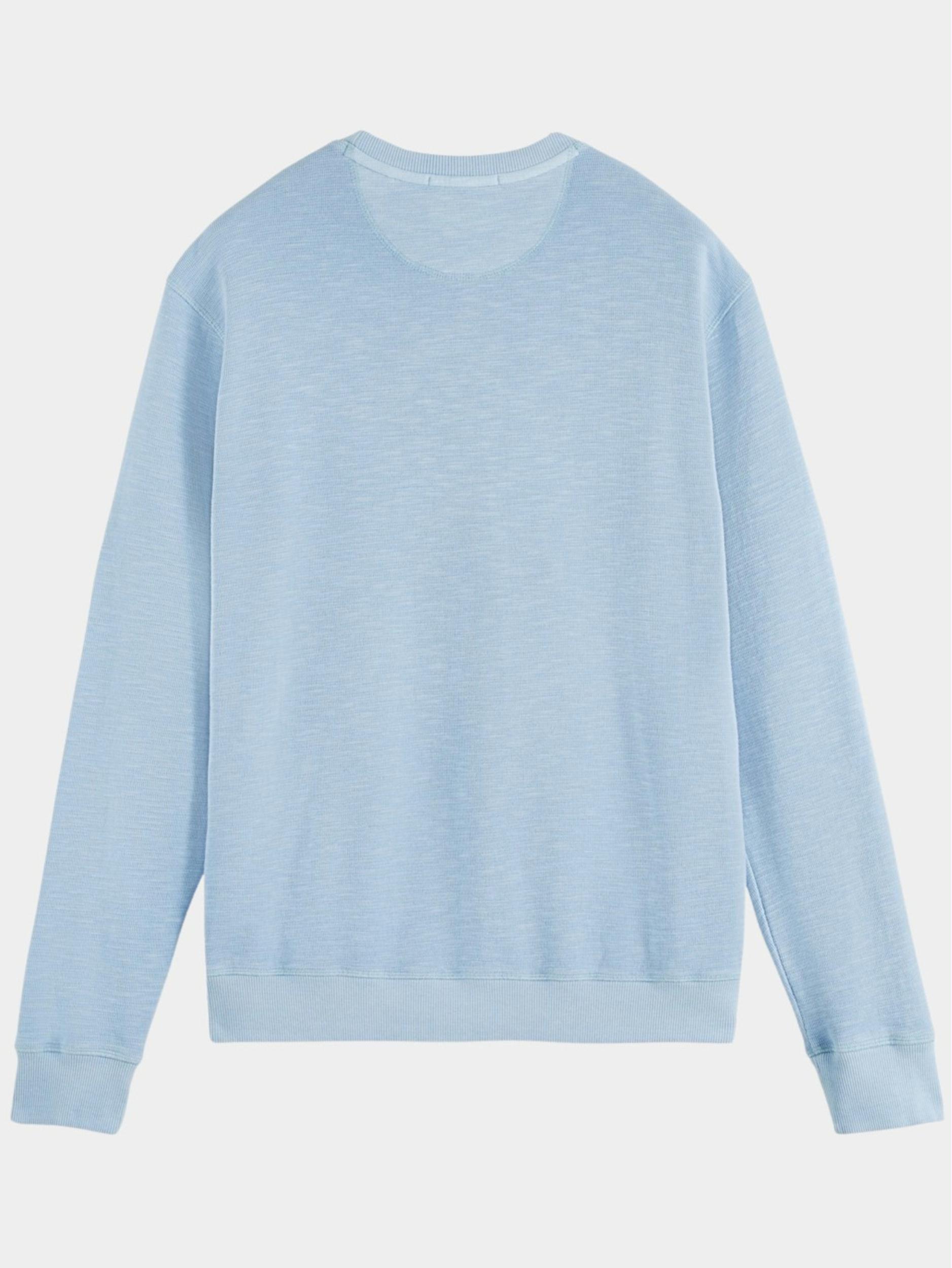 Scotch & Soda Sweater Blauw Garment dye structured sweatsh 171652/5609