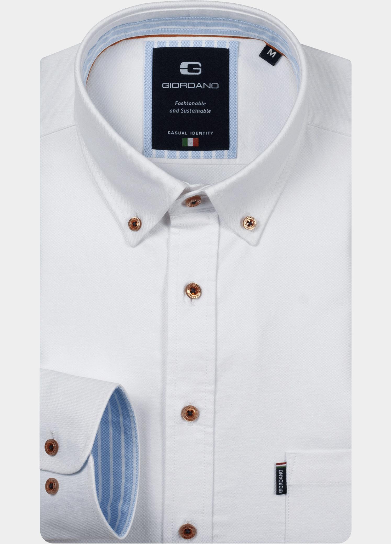 Giordano Overhemd heren Wit Dino Oxford 627003/10