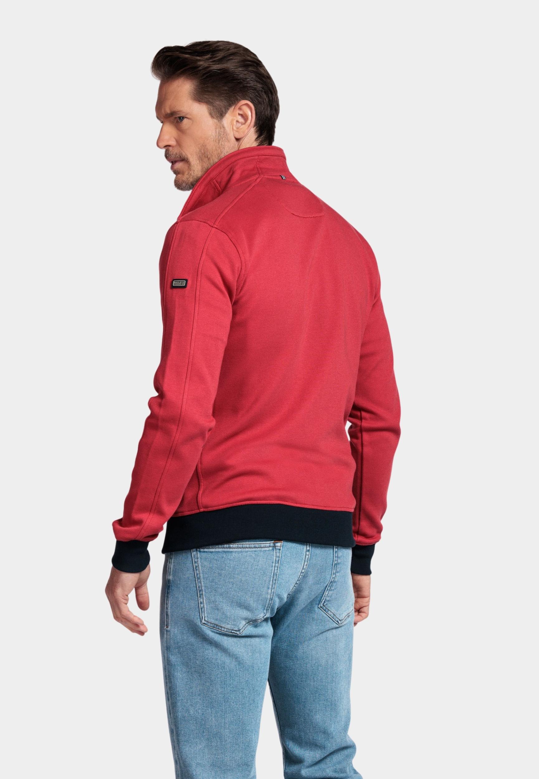 Baileys Vest Rood Sweat Cardigan Zip  2-tone ox 512258/33