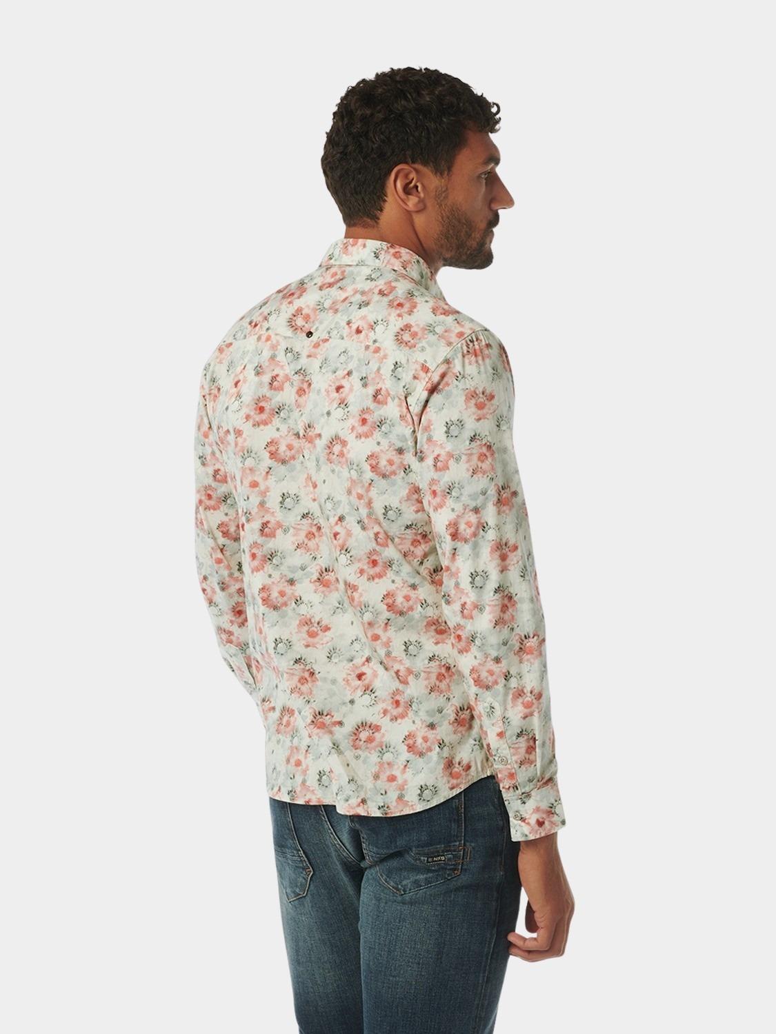 No Excess Casual hemd lange mouw Rood Shirt Stretch Allover Printed 23430124/191