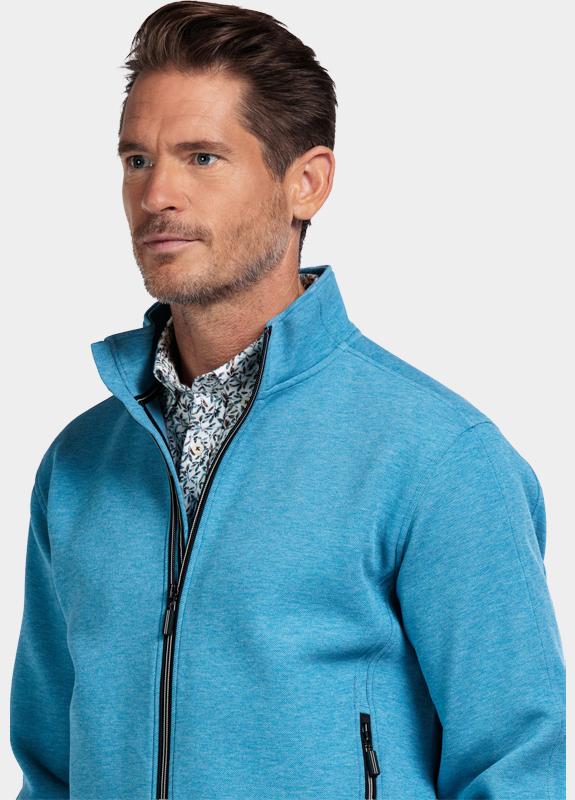 Baileys Vest Blauw Sweat Cardigan Zip  Pique Int 522264/625