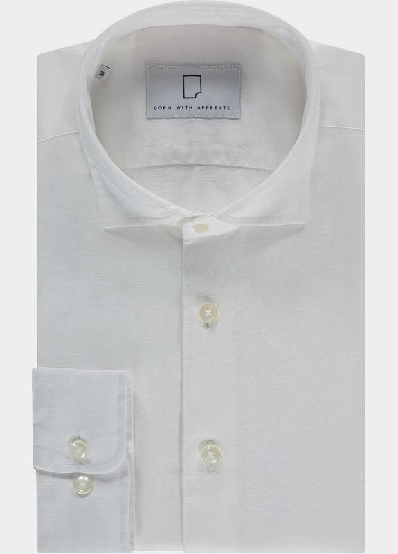 Born With Appetite Overhemd heren Wit Avenue Li-co Ws Plain Shirt L BWA26107AV01/1001