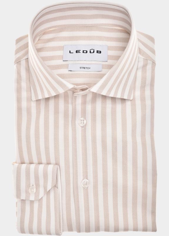 Ledub Business hemd lange mouw Bruin  0143465/620-000-000