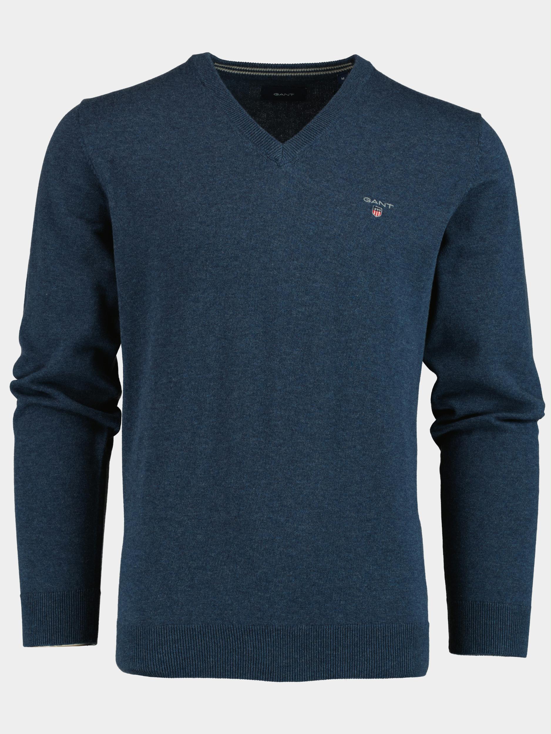 Gant Pullover Blauw Classic Cotton V-Neck 8030552/902