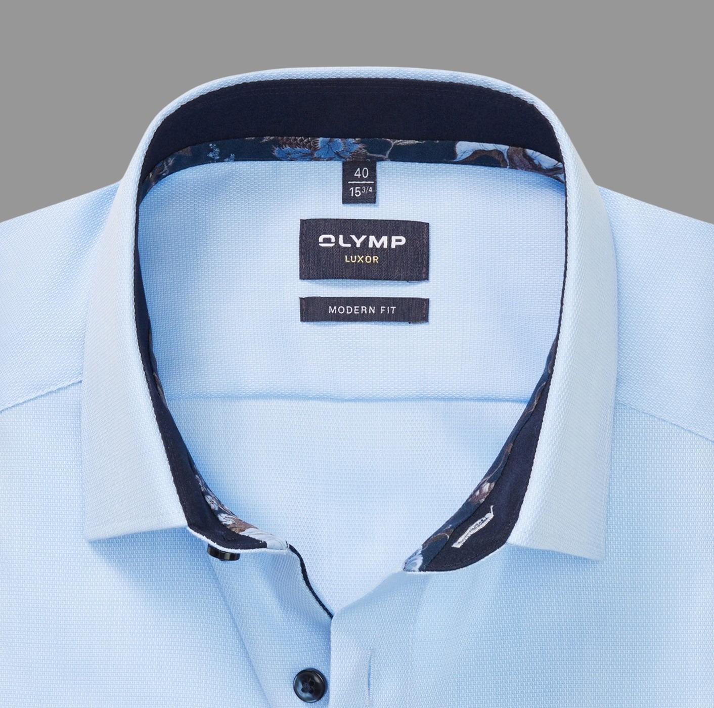 Olymp Business hemd lange mouw Blauw Luxor 24/Seven 124084/11