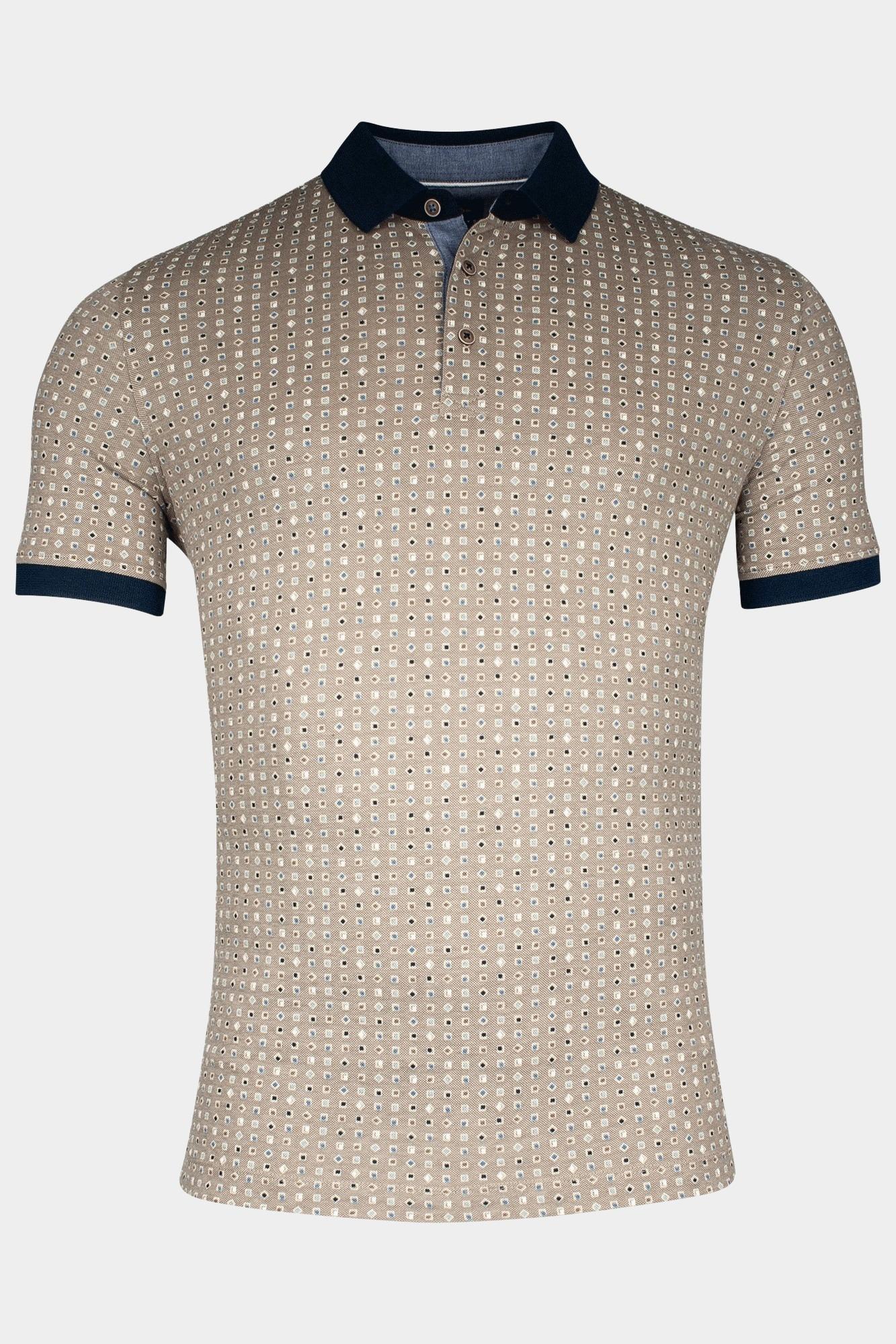 Baileys Polo korte mouw Bruin Poloshirt 2-tone Pique all ov 515246/87