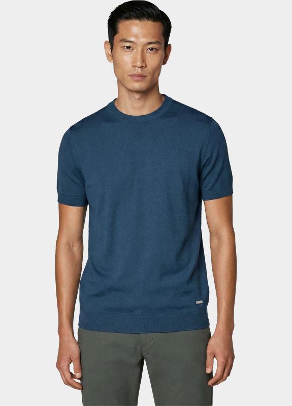 Born With Appetite T-shirt heren Blauw Wake Knitted T-shirt Ss BWA00006WA35/4016