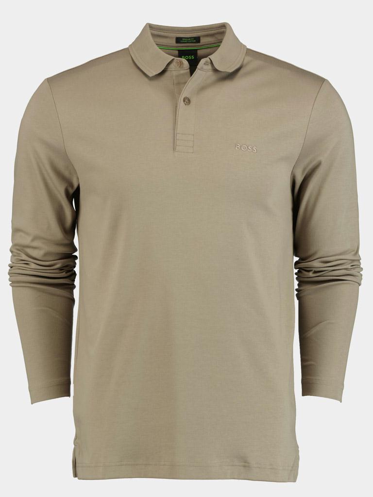 BOSS Green Polo lange mouw Beige Pirol 10209951 01 50476433/334