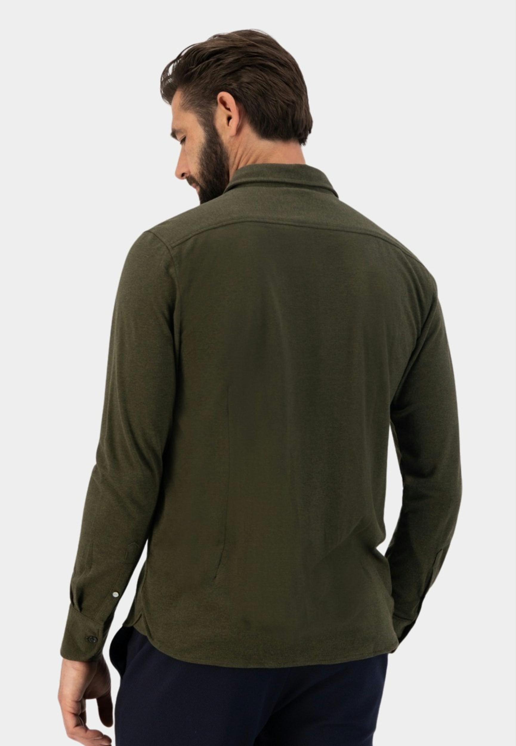 Dstrezzed Casual hemd lange mouw Groen Shirt Melange Pique 303610/524