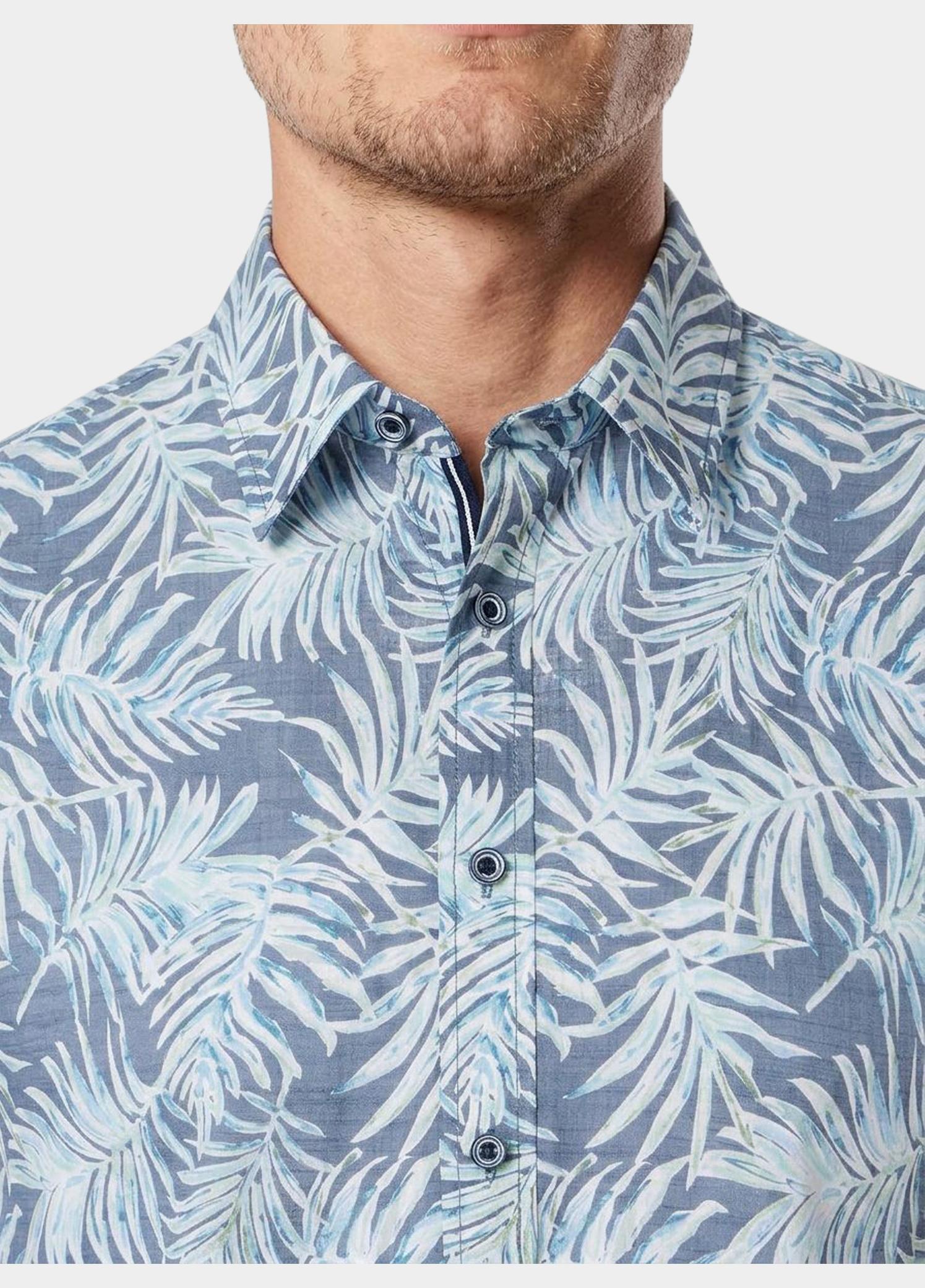 Casamoda overhemd korte mouw heren Blauw Kent Casual Fit 1/2 Arm 954456700/150