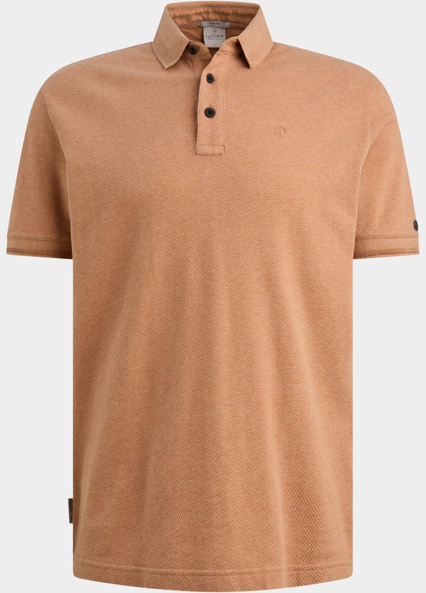 Cast Iron Polo heren Bruin Short sleeve polo slim fit po CPSS2606864/8136