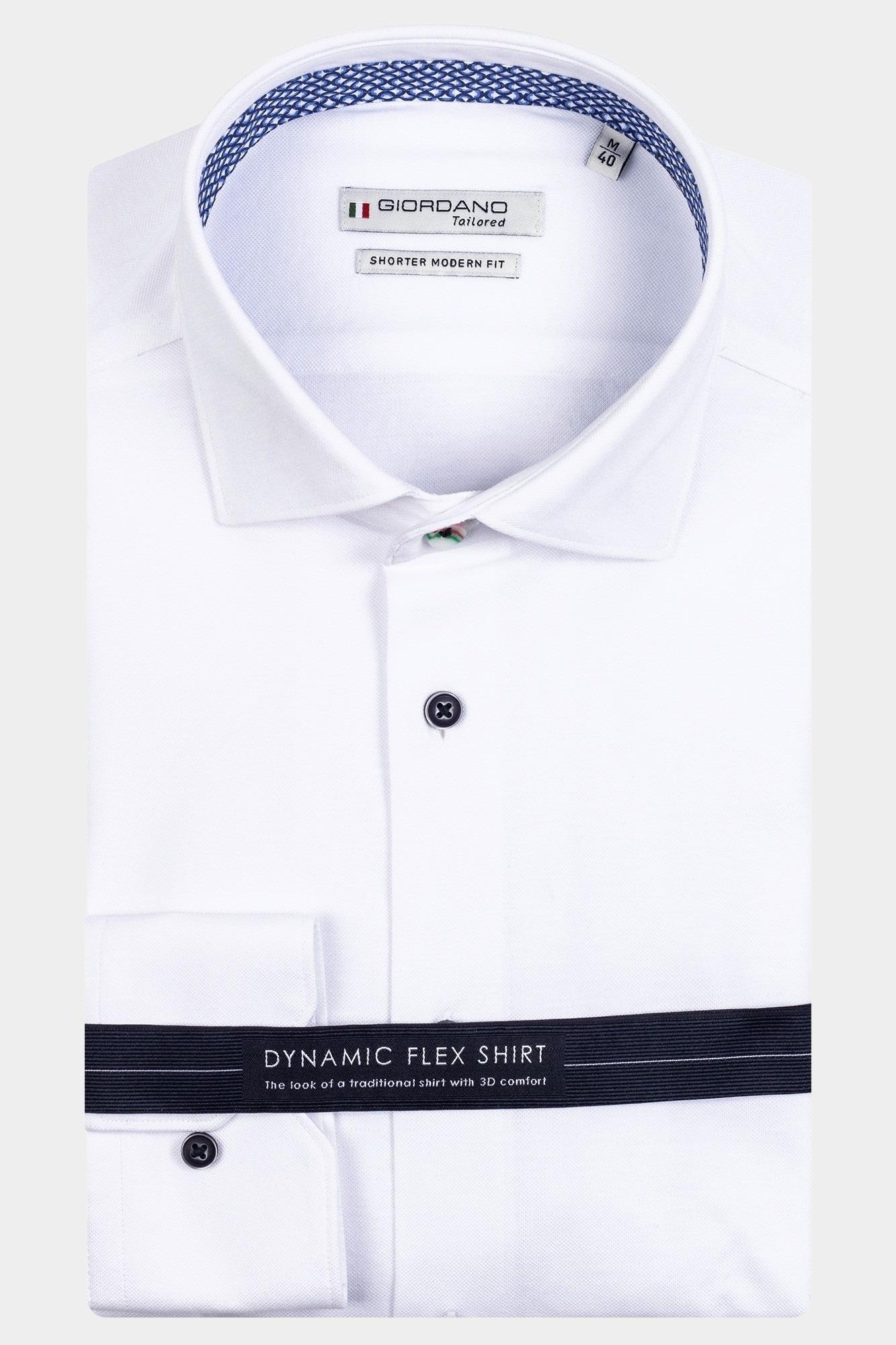 Giordano Casual hemd lange mouw Wit Maggiore, LS Semi Cutaway Kni 327895/10