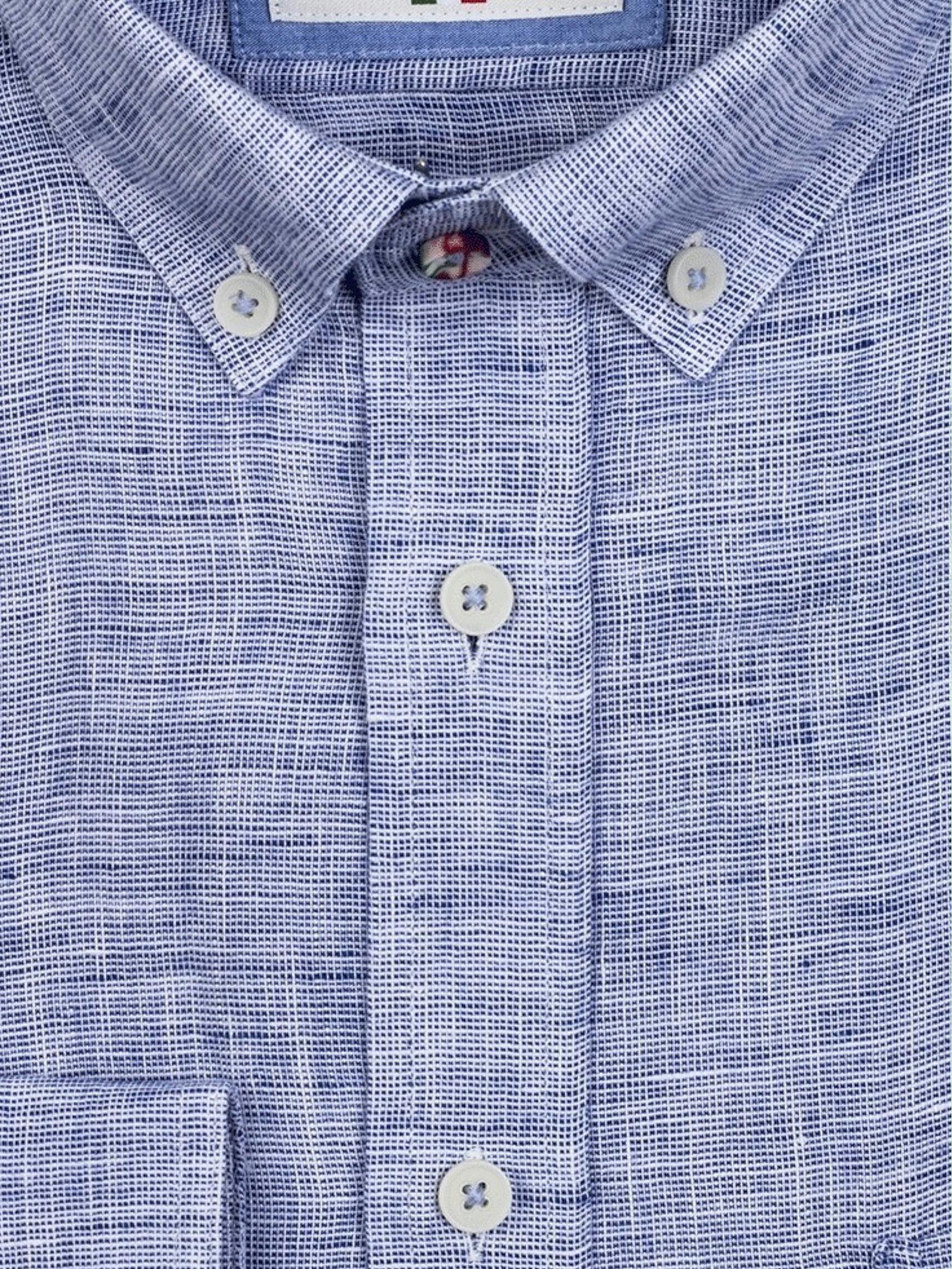 Giordano Casual hemd lange mouw Blauw Bologna 217863/60