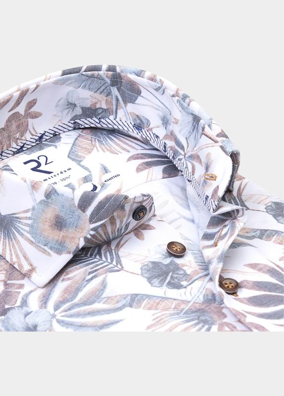 R2 Amsterdam Casual hemd lange mouw Beige Widespread 132.WSP.059/045