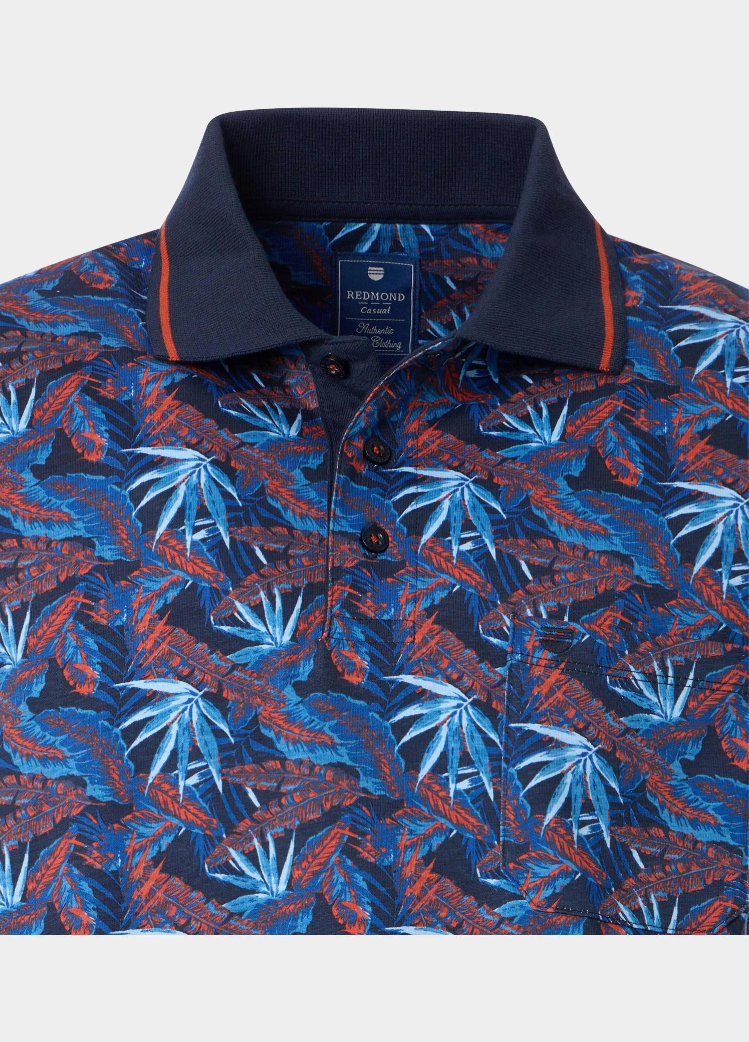 Redmond Polo heren Blauw Polo Shirt Jersey Print 251920900/100