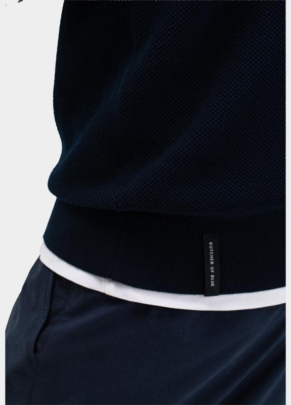 Butcher of Blue Polo lange mouw Blauw Ripley M2616002/890