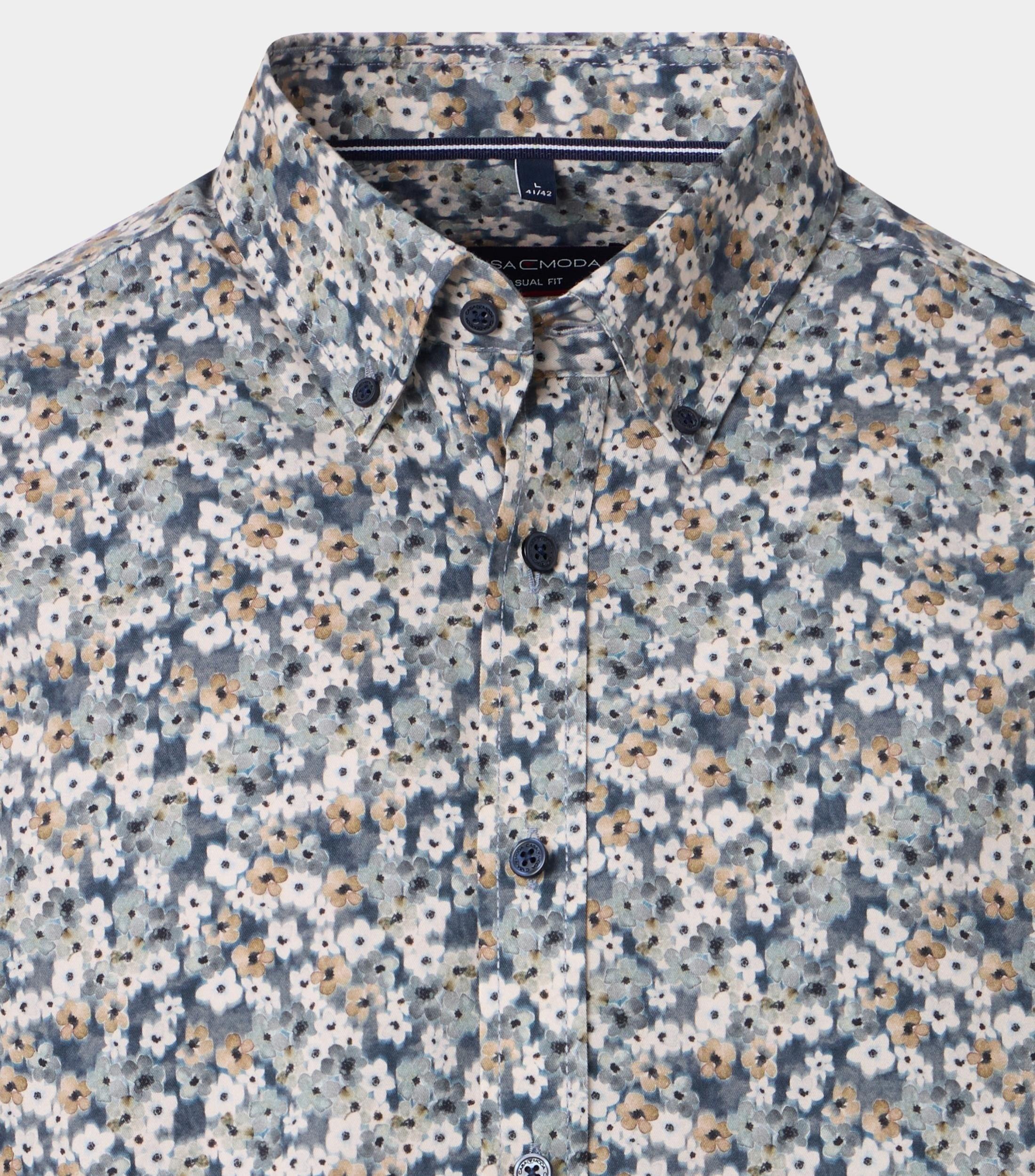 Casamoda Casual hemd lange mouw Grijs B.D. Casual Fit 454484500/700