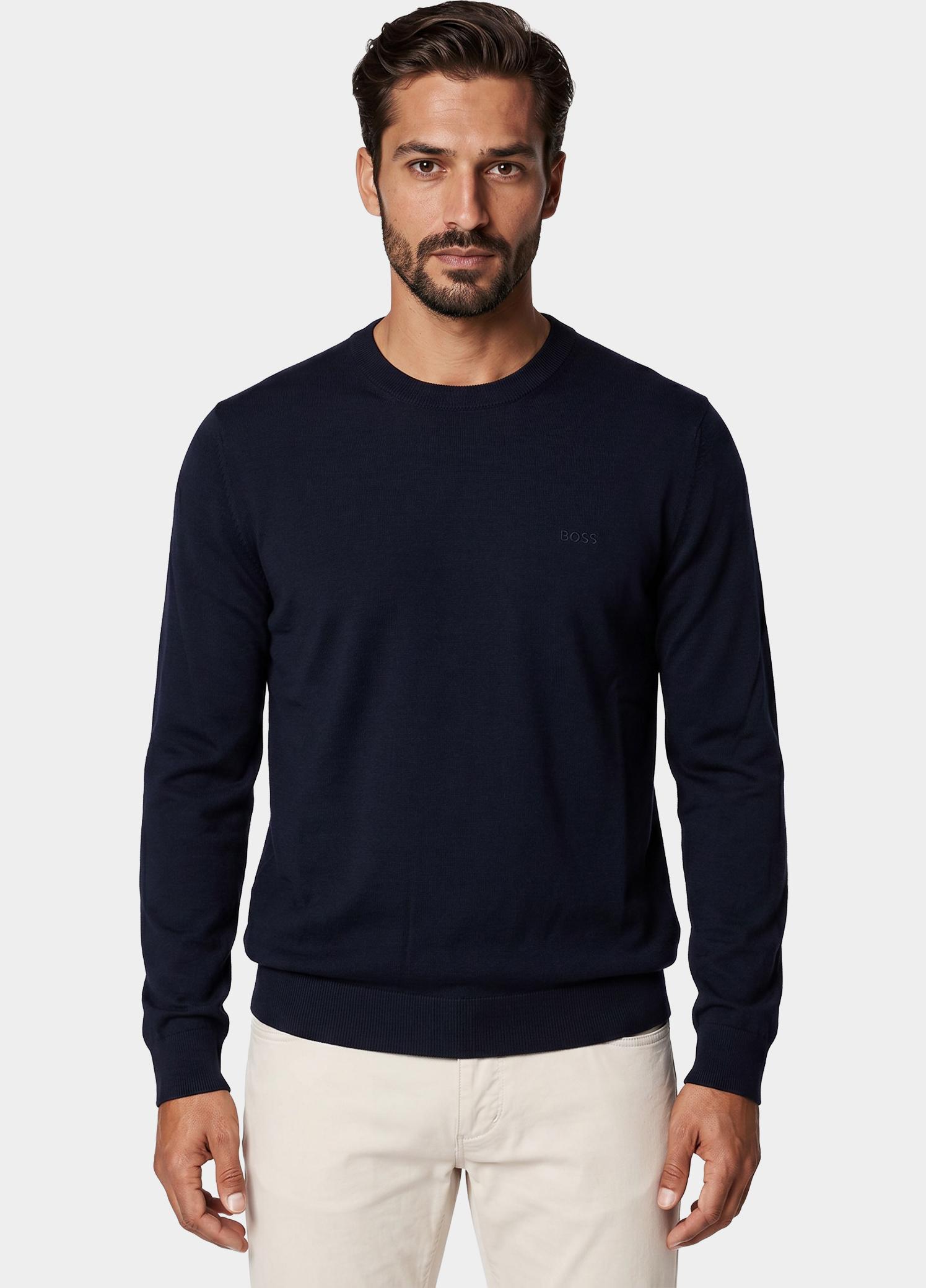 BOSS Black Pullover heren Blauw H-Leno-L 10283210 01 50571914/404