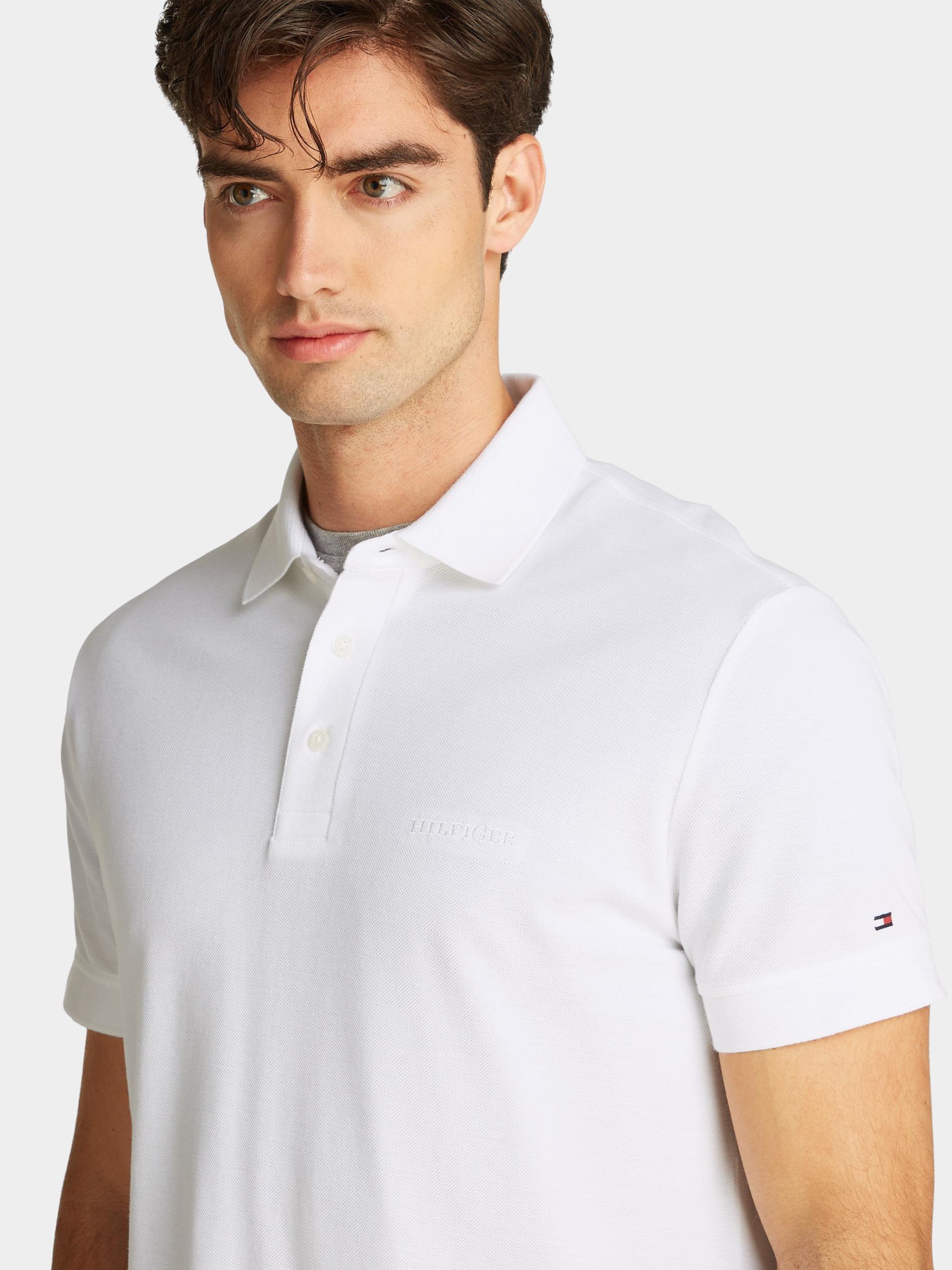 Tommy Hilfiger Polo korte mouw Wit Tonal Monotype Reg Polo MW0MW38456/YBR