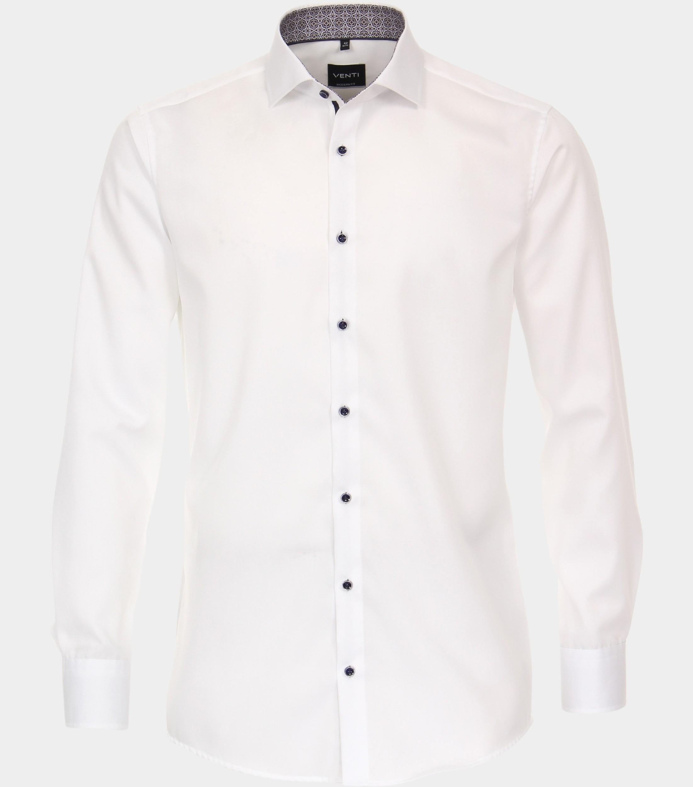 Venti Business hemd lange mouw Wit Hai Modern Fit 103522200/000