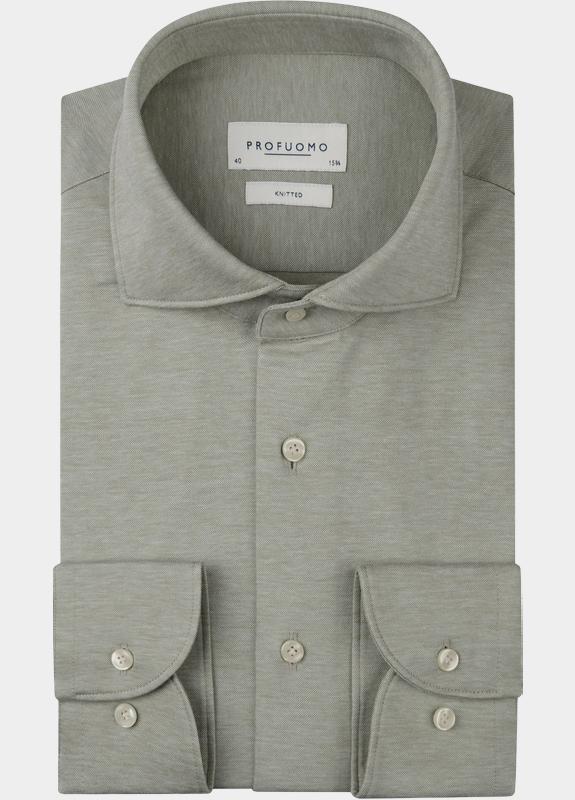 Profuomo Zakelijk overhemd heren Groen Knitted PPXH10022/C