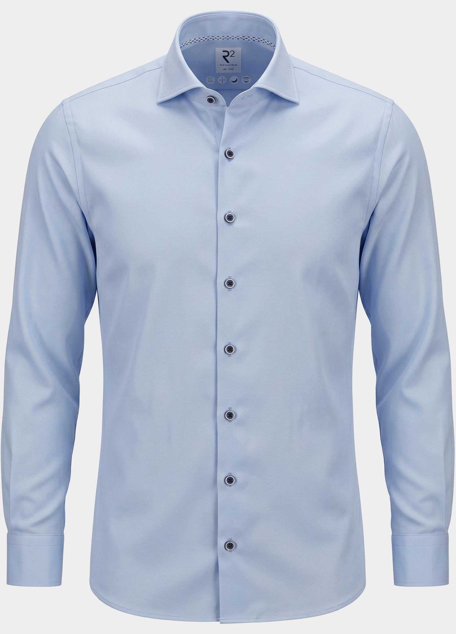 R2 Amsterdam Casual hemd lange mouw Blauw Widespread NOS.TWILL.002/000018