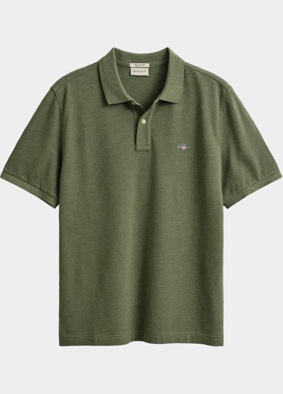 Gant Polo heren Groen Regular Fit Shield piqué polo 2210/391