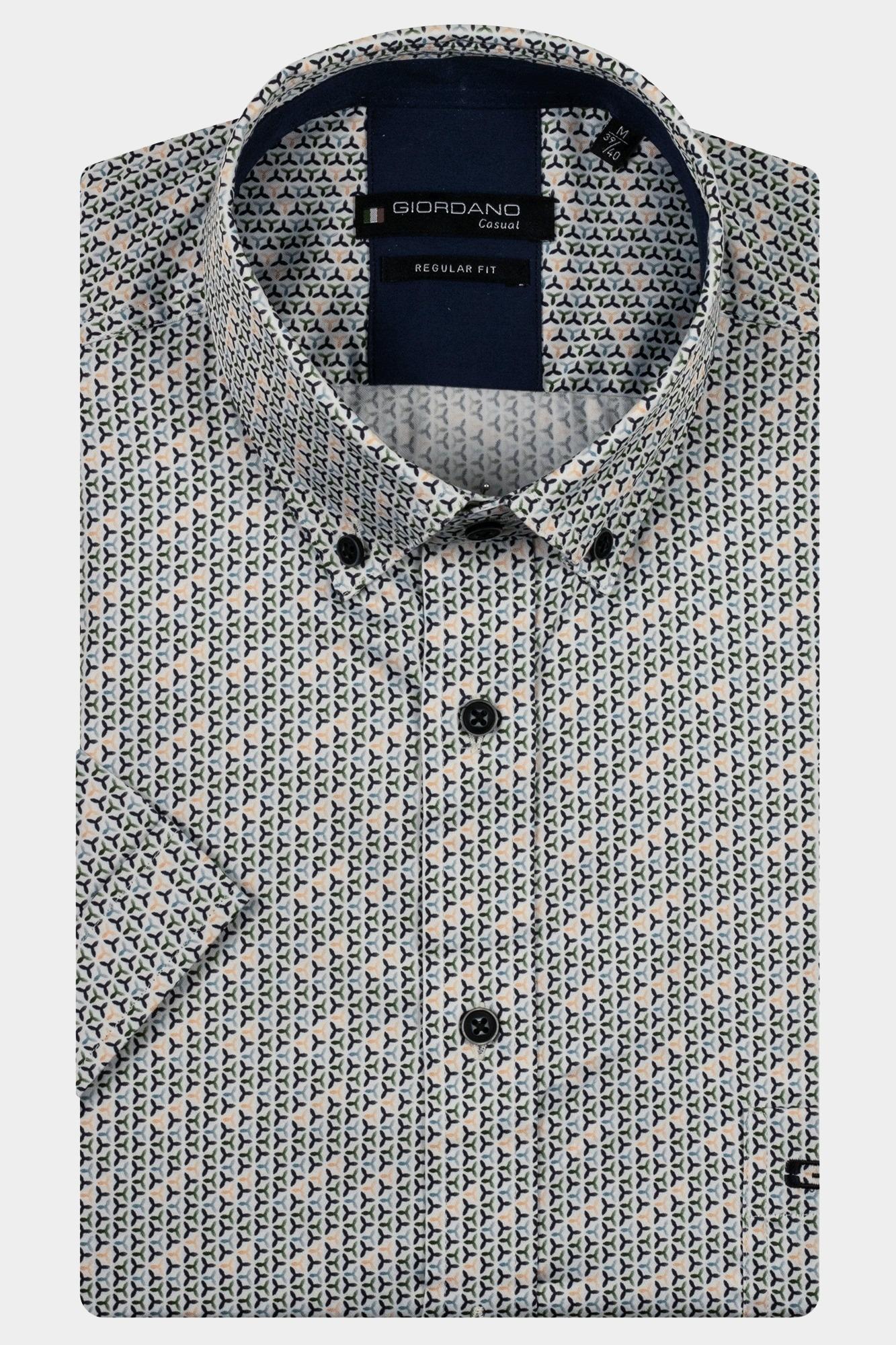 Giordano Casual hemd korte mouw Groen League short sleeve button do 516019/70