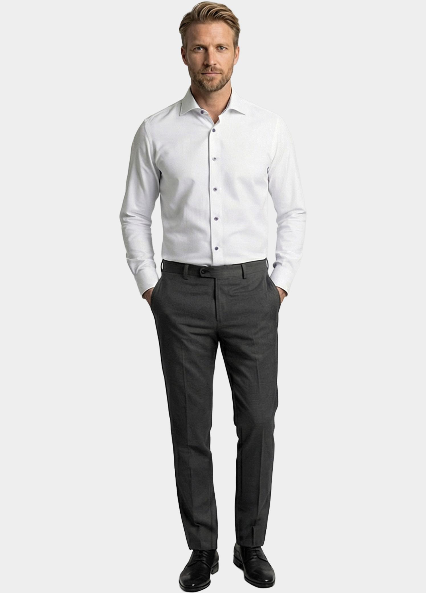 Giordano Overhemd heren Wit Locarno Long Sleeve Semi Cuta 617806/10