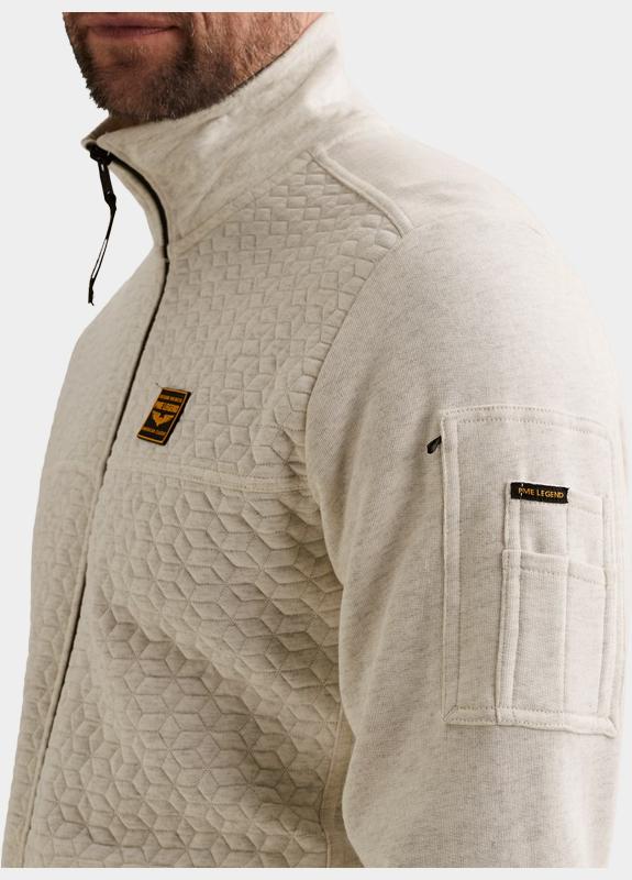 PME Legend Vest Beige Zip jacket jacquard interlock PSW2602475/910