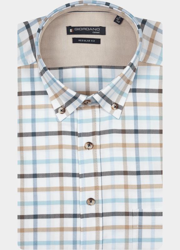 Giordano Overhemd heren Blauw Ivy Long Sleeve Button Down S 617302/60