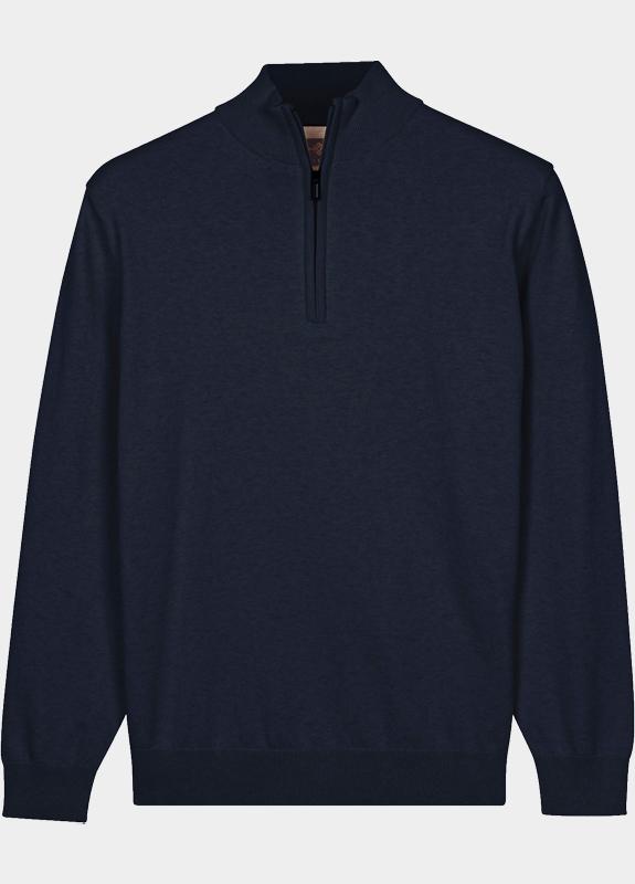 Baileys Half Zip Blauw Pullover 1/2 zip  with low po 618400/69
