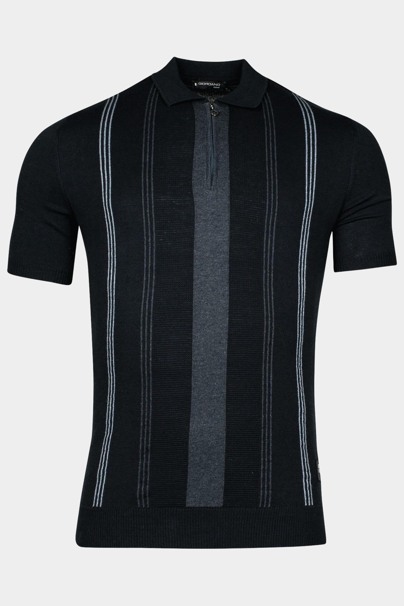 Giordano Polo korte mouw Blauw Enzo knitted polo Melange ver 516596/60