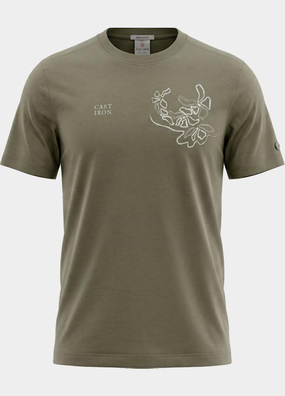 Cast Iron T-shirt heren Groen Short sleeve r-neck regular f CTSS2605586/6148