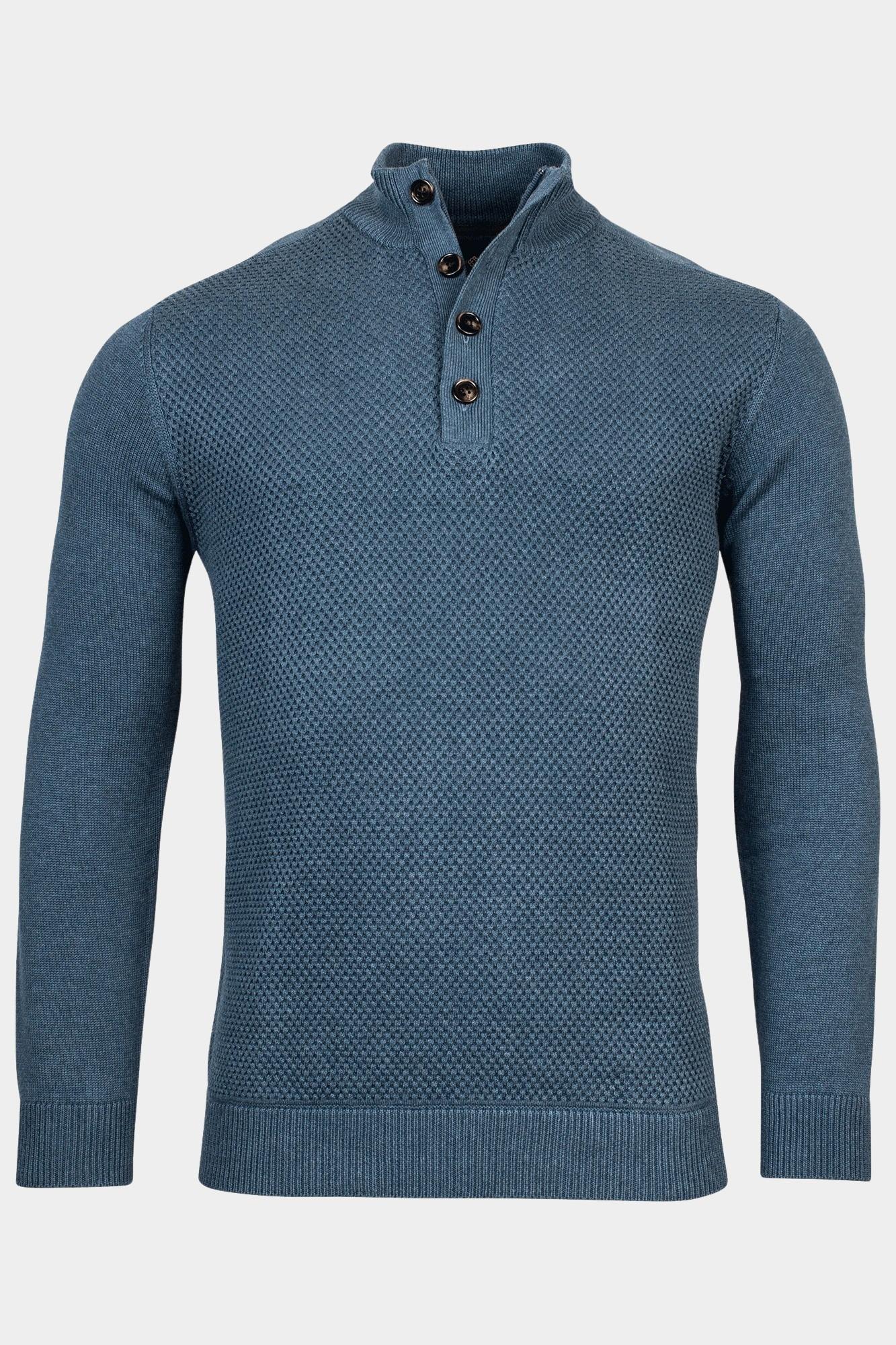 Baileys Half Zip Blauw Pullover 1/2 Zip/Buttons, Fro 328417/655